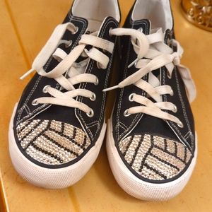 Women's size 10 handmade volleyball embellished sneaker